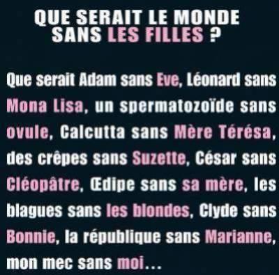 que serait le monde sans nous les filles ?